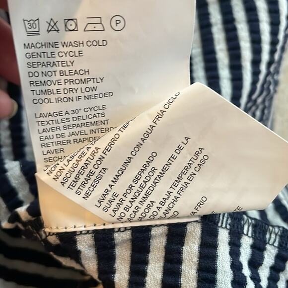 Club Monaco Tevin Striped Tiered Tricot Top - Picture 15 of 15